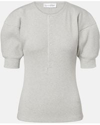 Victoria Beckham - Cotton-Blend Henley Shirt - Lyst