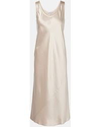 Max Mara - Banjo Silk Satin Midi Dress - Lyst
