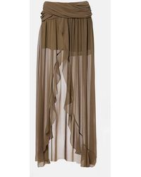 JACQUES WEI - Asymmetric Draped Maxi Skirt - Lyst