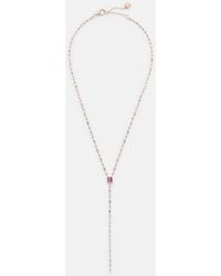 SHAY - Y 18Kt Rose Lariat Necklace With Sapphires - Lyst
