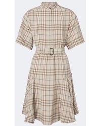 Burberry - Check Belted Minidress - Lyst