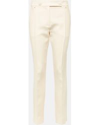 Valentino - Crepe Couture Mid-rise Straight Pants - Lyst
