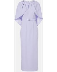 Roland Mouret - Caped Crepe Satin Cocktail Dress - Lyst