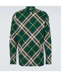 Burberry - Ekd-Embroidered Check Cotton Shirt - Lyst