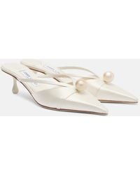 Jimmy Choo - Bridal Sana 50 Embellished Satin Mules - Lyst