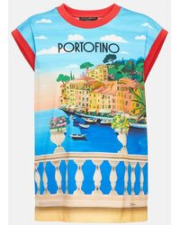 Dolce & Gabbana - Portofino Printed Cotton Jersey T-shirt - Lyst