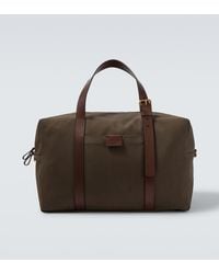 Giorgio Armani - Leather-Trimmed Canvas Duffel Bag - Lyst