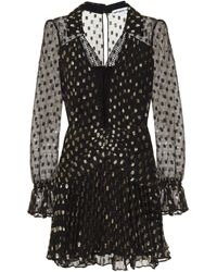 Self-Portrait Minikleid aus Fil Coupé - Schwarz