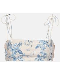 Agua Bendita - Top Bikini Primavera Con Stampa Floreale - Lyst