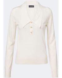 Dolce & Gabbana - Embellished Cashmere-Blend Polo Sweater - Lyst