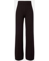 Agnona - Cable-Knit Cashmere Wide-Leg Pants - Lyst
