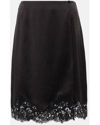 Stella McCartney - Midirock Aus Satin Mit Guipure-Spitze - Lyst