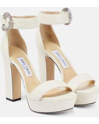 Jimmy Choo - Mionne 120 Leather Platform Sandals - Lyst