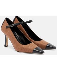 Manolo Blahnik - Semele 90 Leather-Trimmed Tweed Pumps - Lyst