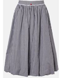 Bananhot - Alba Gingham Cotton Poplin Midi Skirt - Lyst
