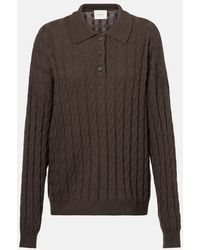 Lisa Yang - Cable-Knit Cashmere Polo Sweater - Lyst