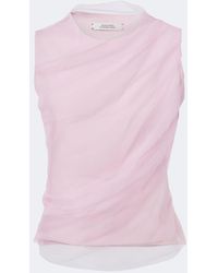 Dorothee Schumacher - Layered Draped Jersey And Tulle Top - Lyst