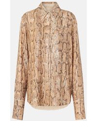 Dries Van Noten - Sequined Snake-Effect Shirt - Lyst