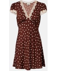 RIXO London - Cely Lace-Trimmed Polka-Dot Minidress - Lyst