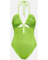 Self-Portrait - Embellished Cut-out Swimsuit - Lyst