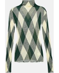 Burberry - Argyle Cotton And Silk Sweater - Lyst