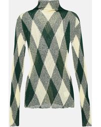 Burberry - Pull Argyle en coton et soie - Lyst