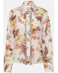 Zimmermann - Printed Linen Blend Matchmaker Tropical Shirt - Lyst