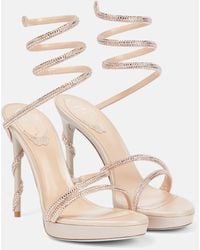 Rene Caovilla - Margot Crystal-embellished Leather Sandals - Lyst