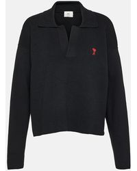 Ami Paris - Ami De Cour Cotton-blend Polo Sweater - Lyst