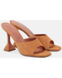 AMINA MUADDI - Pantoletten Lupita 95 Aus Veloursleder - Lyst