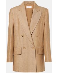 Max Mara - Double-Breasted Linen Blazer - Lyst