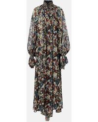 KHAITE - Edgar Floral Silk Tulle Maxi Dress - Lyst