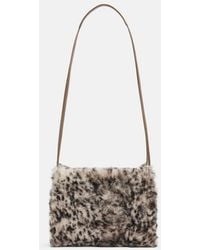 Brunello Cucinelli - Mellow Small Lynx-Print Shearling Shoulder Bag - Lyst