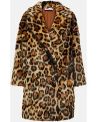 RED Valentino - Leopard-print Faux Fur Coat - Lyst