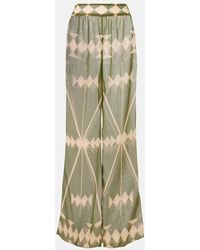 Johanna Ortiz - Bedruckte Palazzo-Hose Aus Chiffon - Lyst