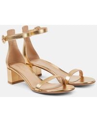 Gianvito Rossi - Gaeta 45 Metallic Leather Sandals - Lyst