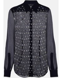 Dries Van Noten - Crystal-Embellished Sheer Shirt - Lyst