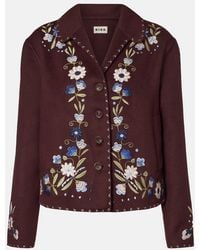 RIXO London - Jude Embroidered Wool-Blend Jacket - Lyst