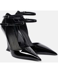 Ferragamo - Chaussures Compensees En Cuir Verni - Lyst