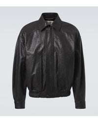 Saint Laurent - Leather Blouson Jacket - Lyst