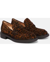 Gianvito Rossi - Harris Leopard-print Suede Loafers - Lyst