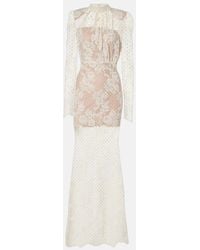 Self-Portrait - Embellished Lace Maxi Dress - Lyst