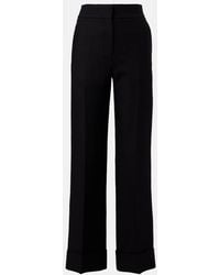 Valentino - Wool And Silk Wide-Leg Pants - Lyst