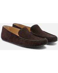 The Row - Leo Suede Loafers - Lyst
