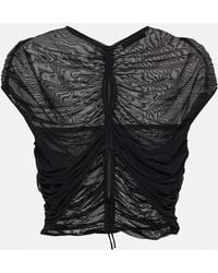 Mugler - Cropped-Top Aus Mesh - Lyst
