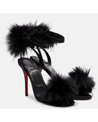 Christian Louboutin - Patapompom 100 Crepe Satin Sandals - Lyst