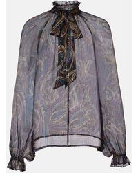 Etro - Blusa En Mezcla De Seda Con Paisley - Lyst