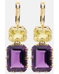 Ileana Makri - Crown 18kt Gold Earrings With Topaz And Amethyst - Lyst