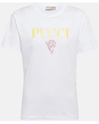 Emilio Pucci - Bedrucktes T-Shirt aus Baumwolle - Lyst