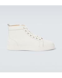 Christian Louboutin - Louis Leather High-Top Sneakers - Lyst